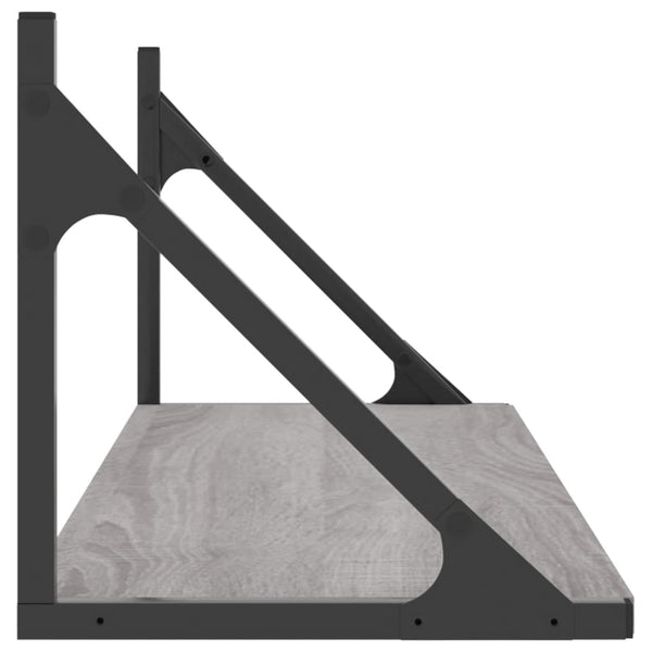 Graue Wandregale, 2er Set, 80 cm