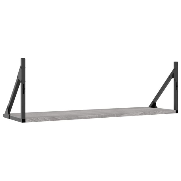 Graue Wandregale, 2er Set, 80 cm