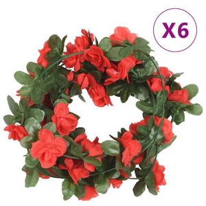 Blumengirlande Frühlingsrosen Rot, 6 Stk.