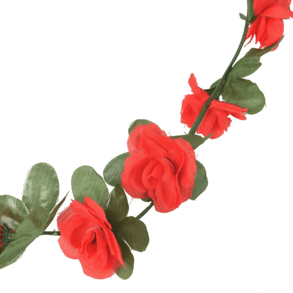 Blumengirlande Frühlingsrosen Rot, 6 Stk.