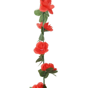 Blumengirlande Frühlingsrosen Rot, 6 Stk.