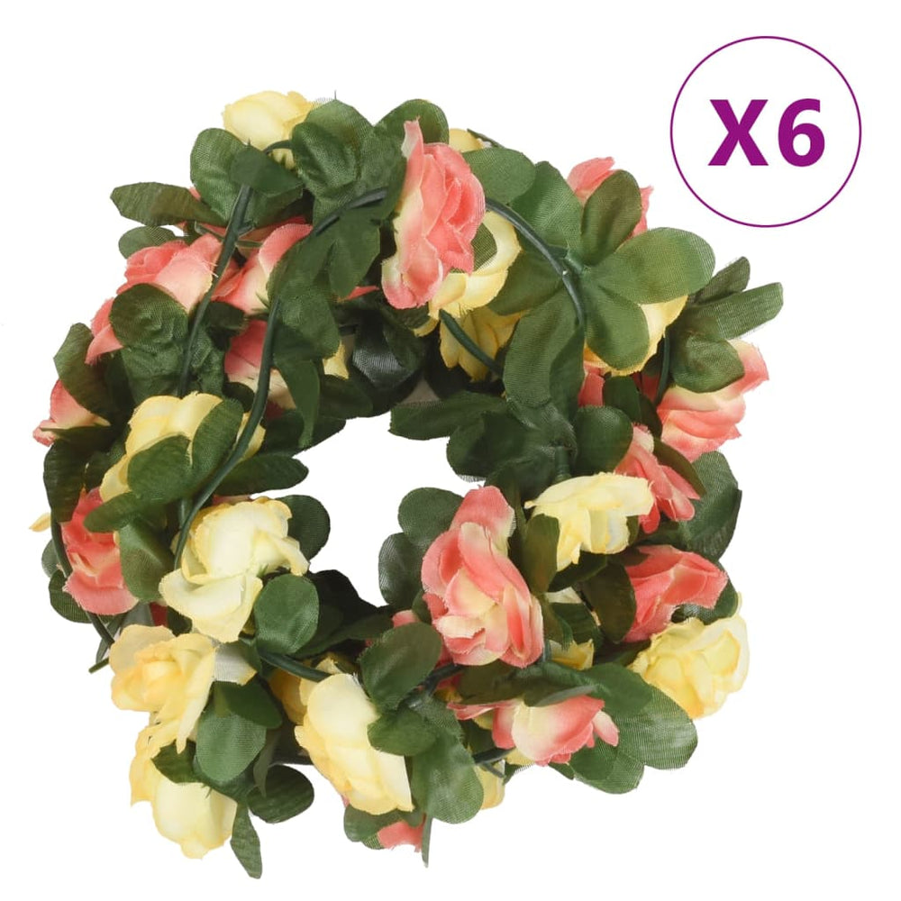 Blumengirlanden Frühlingsrosen 6 Stk, 250cm