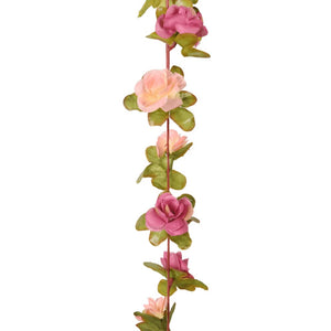 Rosa Blumengirlanden 250 cm, 6 Stk.