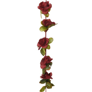 Weinrote Blumengirlanden, 6 Stück, 250 cm