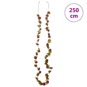 Weinrote Blumengirlanden, 6 Stück, 250 cm