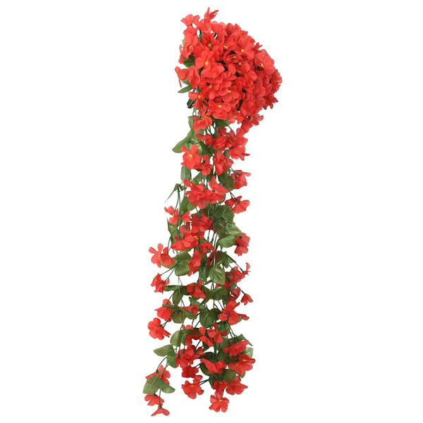 Rote Blumen Girlanden, 3er Set, 85cm