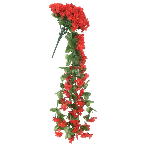 Rote Blumen Girlanden, 3er Set, 85cm