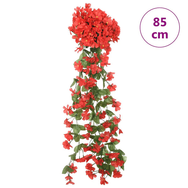 Rote Blumen Girlanden, 3er Set, 85cm
