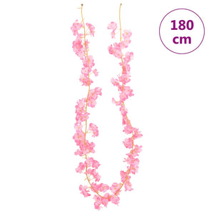 Dunkelrosa Blumengirlande, 180 cm, 6 Stk.
