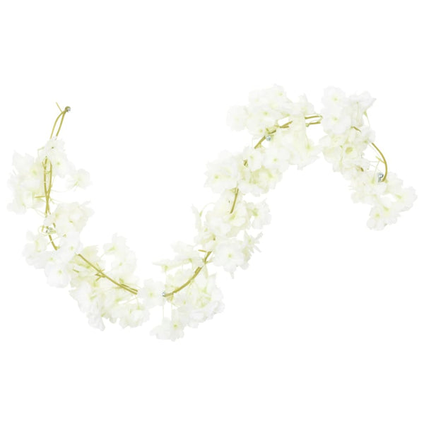 vidaXL Guirlandes de fleurs Fleurs 6 pcs Blanc 180 cm