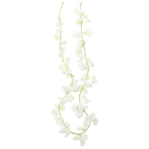 vidaXL Guirlandes de fleurs Fleurs 6 pcs Blanc 180 cm