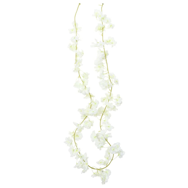 vidaXL Guirlandes de fleurs Fleurs 6 pcs Blanc 180 cm