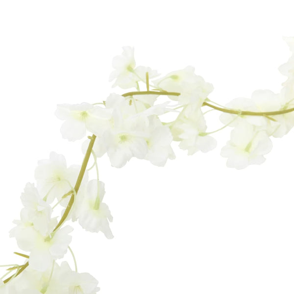 vidaXL Guirlandes de fleurs Fleurs 6 pcs Blanc 180 cm