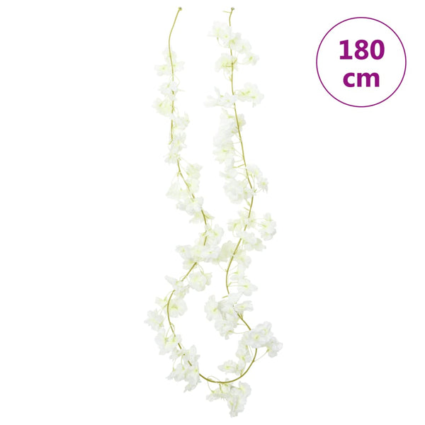 vidaXL Guirlandes de fleurs Fleurs 6 pcs Blanc 180 cm