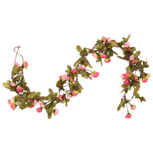 Rosenrote Blumengirlanden, 6 Stk, 215 cm