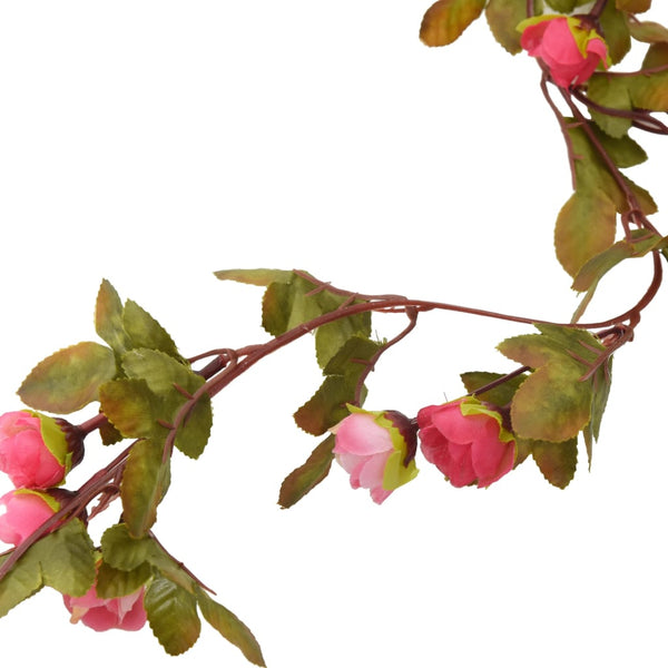 Rosenrote Blumengirlanden, 6 Stk, 215 cm