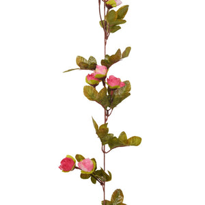 Rosenrote Blumengirlanden, 6 Stk, 215 cm