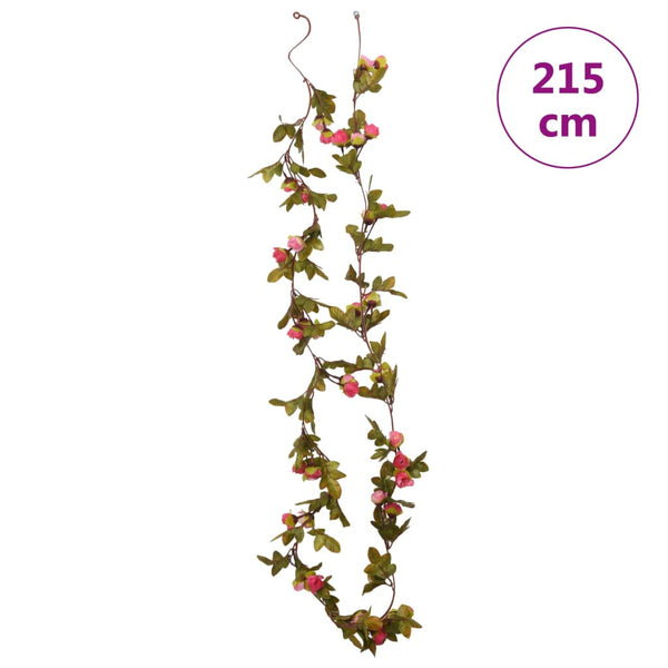 Rosenrote Blumengirlanden, 6 Stk, 215 cm