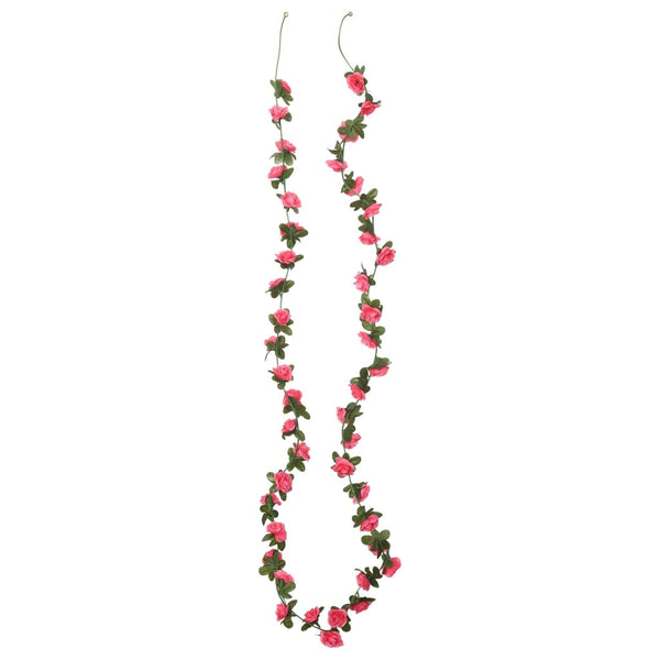 vidaXL Guirlandes de fleurs 6 pcs Rose 240 cm