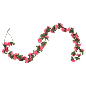 vidaXL Guirlandes de fleurs 6 pcs Rose 240 cm