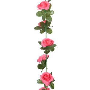 vidaXL Guirlandes de fleurs 6 pcs Rose 240 cm
