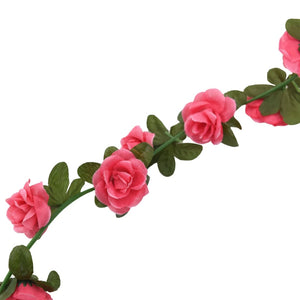 vidaXL Guirlandes de fleurs 6 pcs Rose 240 cm
