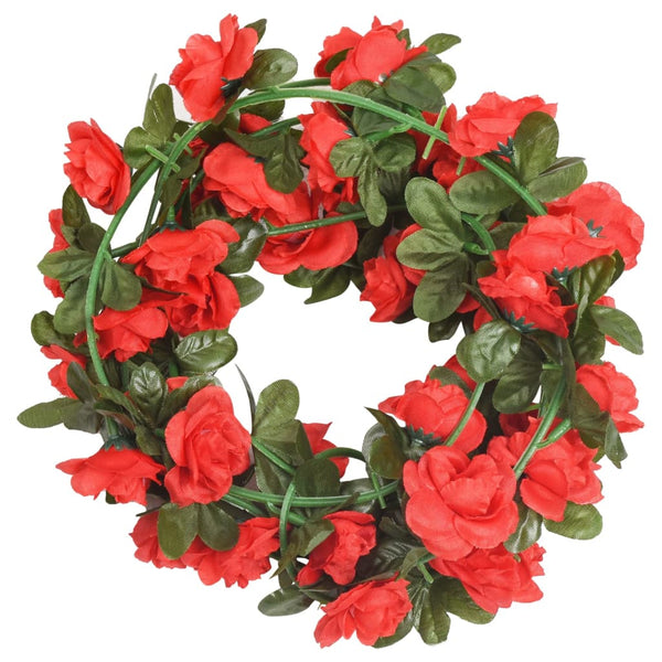 vidaXL Guirlandes de fleurs 6 pcs Rouge 240 cm