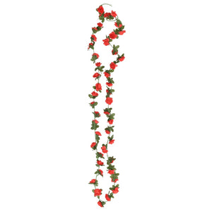 vidaXL Guirlandes de fleurs 6 pcs Rouge 240 cm