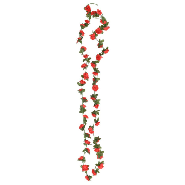 vidaXL Guirlandes de fleurs 6 pcs Rouge 240 cm