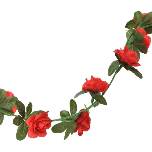 vidaXL Guirlandes de fleurs 6 pcs Rouge 240 cm
