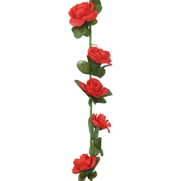 vidaXL Guirlandes de fleurs 6 pcs Rouge 240 cm