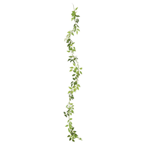 vidaXL Guirlandes de fleurs 6 pcs Blanc 200 cm