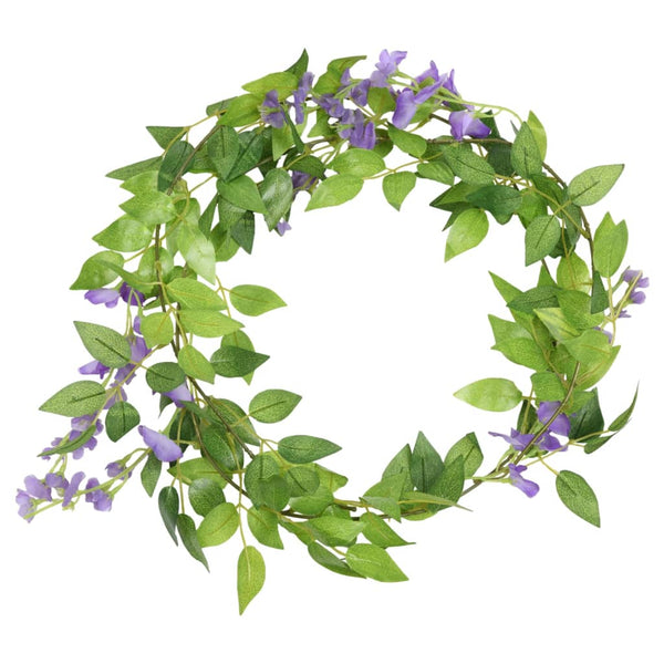 vidaXL Guirlandes de fleurs Fleurs 6 pcs Violettes 200 cm