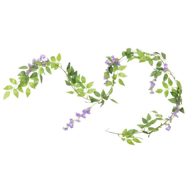 vidaXL Guirlandes de fleurs Fleurs 6 pcs Violettes 200 cm