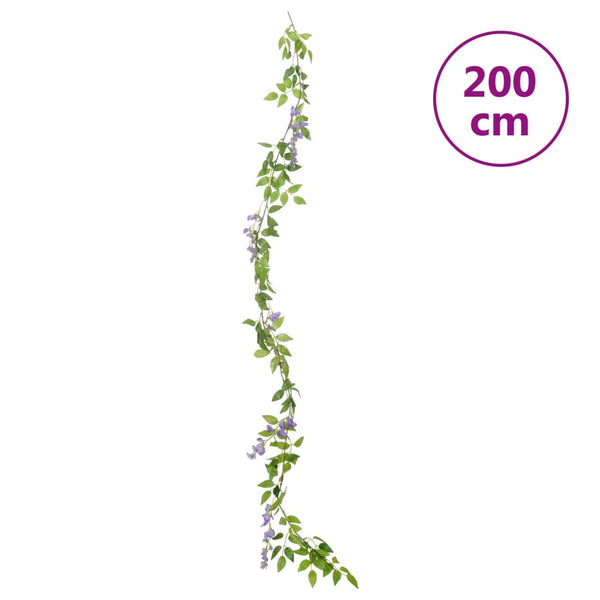vidaXL Guirlandes de fleurs Fleurs 6 pcs Violettes 200 cm