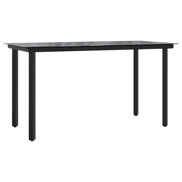 vidaXL Salon de jardin 9 pcs Noir Acier et textilène