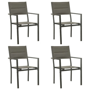 vidaXL Ensemble repas de jardin 5 pcs Acier et textilène Noir