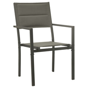 vidaXL Ensemble repas de jardin 5 pcs Acier et textilène Noir