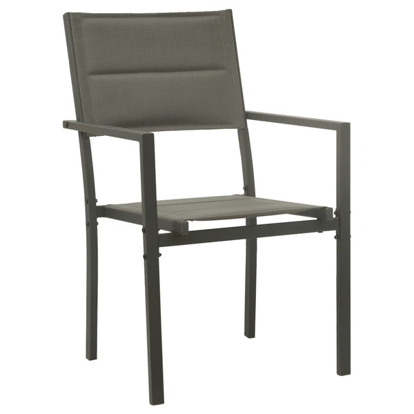 vidaXL Ensemble repas de jardin 5 pcs Acier et textilène Noir