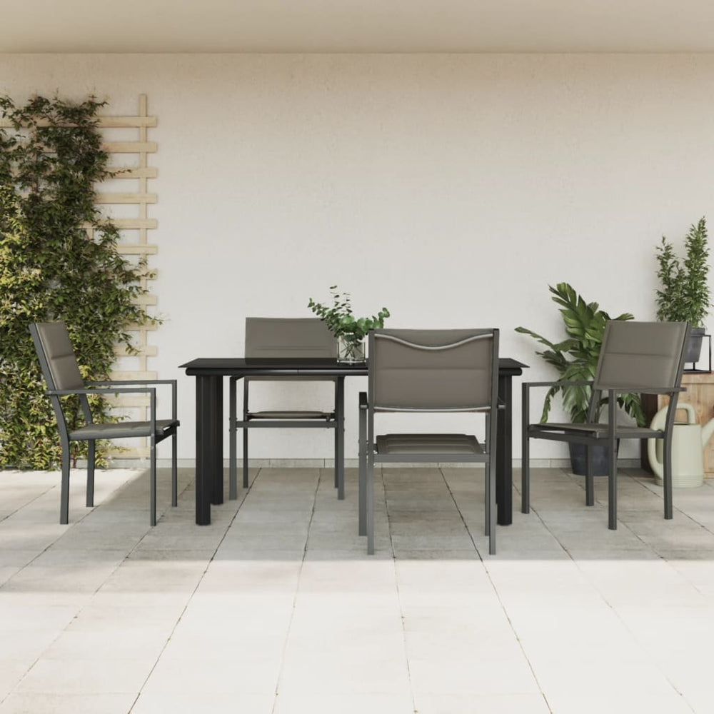 5-tlg. Garten Essgruppe Schwarz