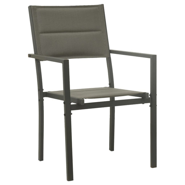 vidaXL Ensemble de salle à manger de jardin 7 pcs Noir Acier et textilène