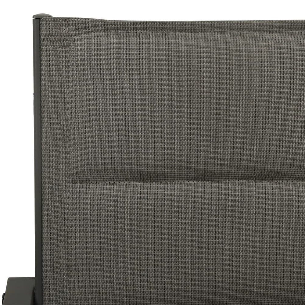 vidaXL Ensemble de salle à manger de jardin 7 pcs Noir Acier et textilène