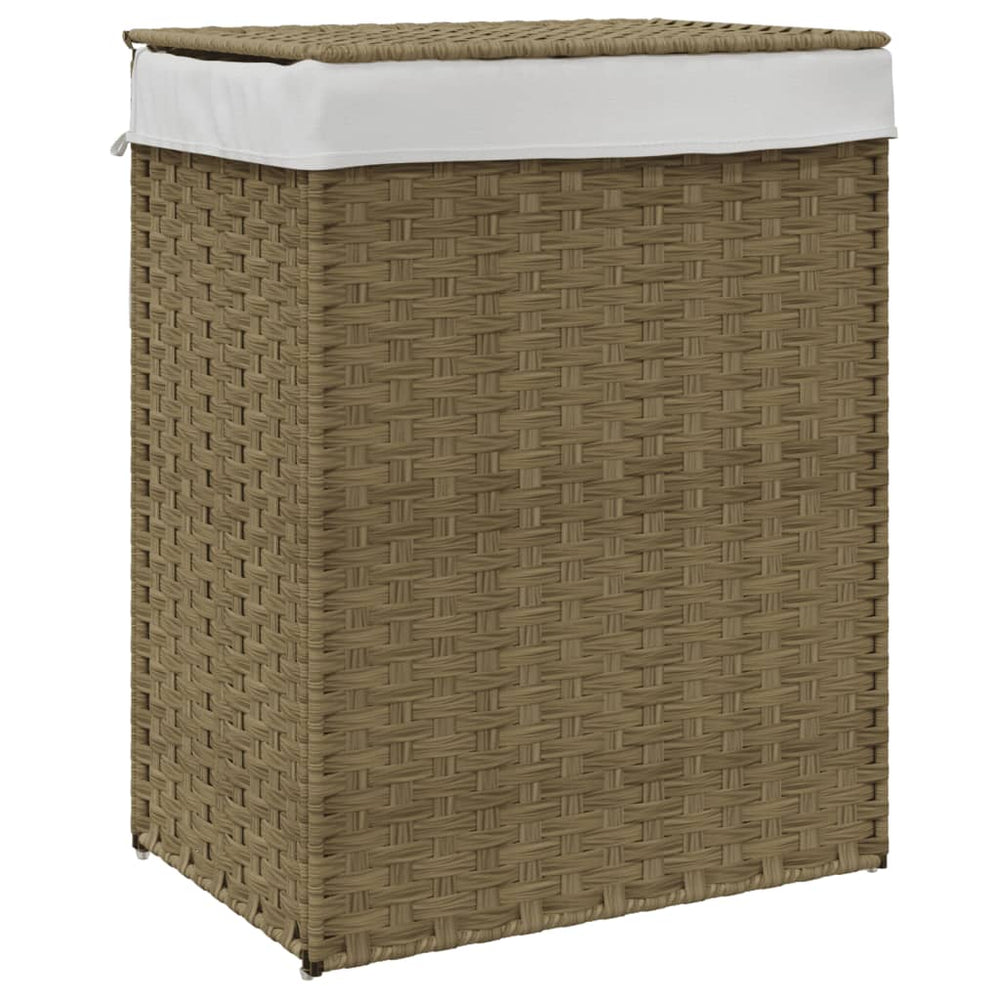 Wäschekorb mit Deckel Poly Rattan 46x33x60 cm