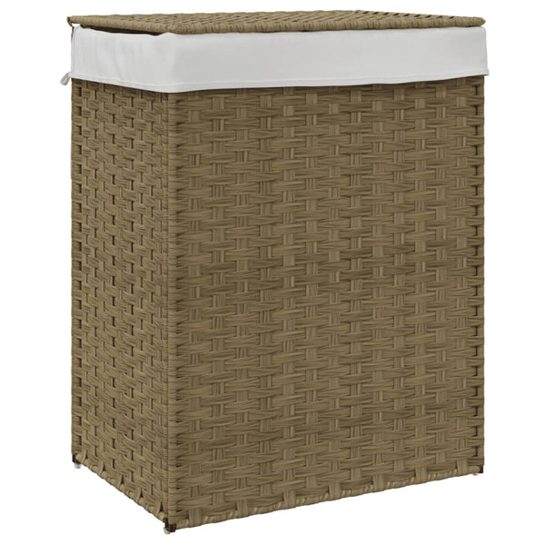 Wäschekorb mit Deckel Poly Rattan 46x33x60 cm