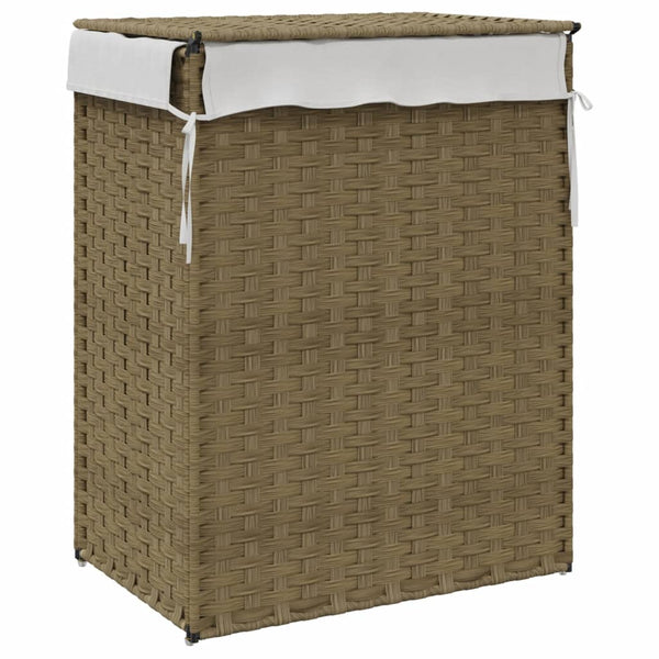 Wäschekorb mit Deckel Poly Rattan 46x33x60 cm