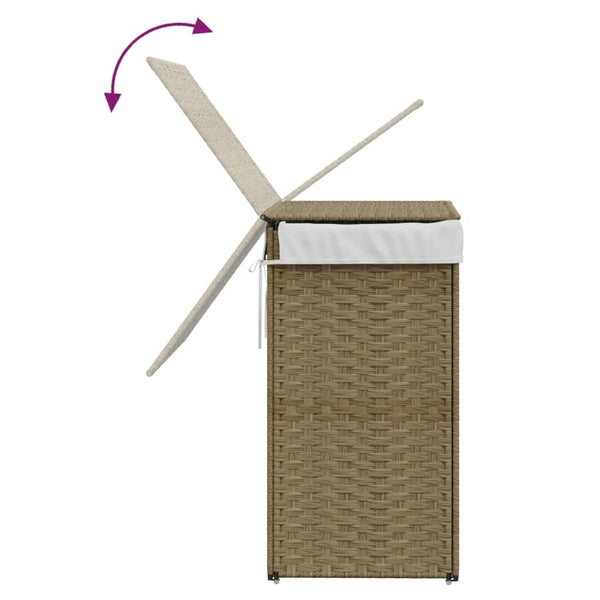 Wäschekorb mit Deckel Poly Rattan 46x33x60 cm