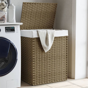 Wäschekorb mit Deckel Poly Rattan 46x33x60 cm