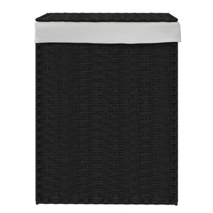 vidaXL Panier à Linge avec Couvercle Noir 46x33x60 cm Poly Rotin