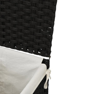 vidaXL Panier à Linge avec Couvercle Noir 46x33x60 cm Poly Rotin