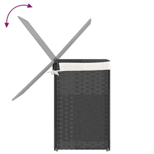 Wäschekorb Grau mit 2 Fächern